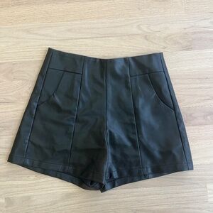 Faux leather shorts